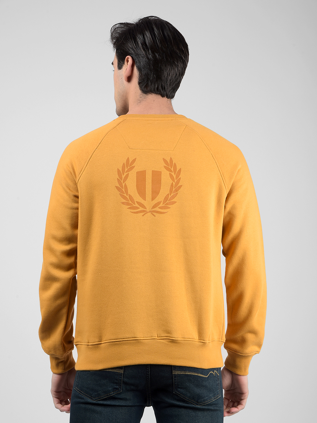 Numero Uno Men Ochre Crew Neck Sweatshirts